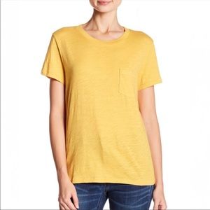 MADEWELL mustard crew neck pocket tee